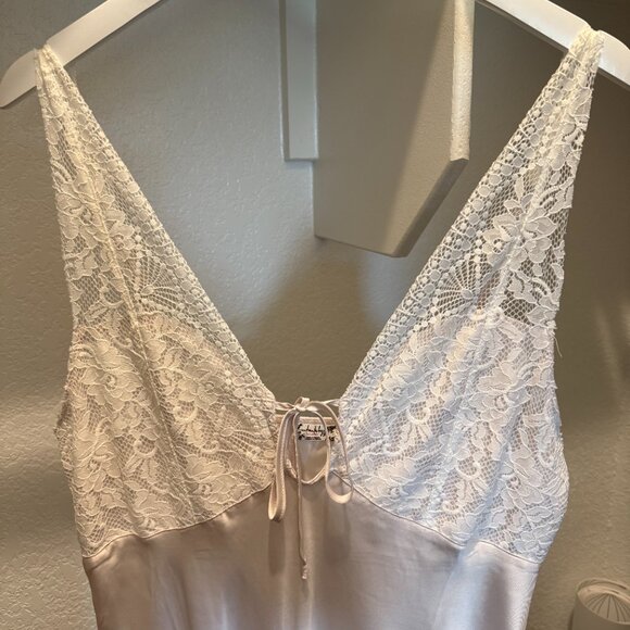 Free People Womens Country Side Maxi Dress, Cream Ivory, Satin Lace, Large - Picture 3 of 4